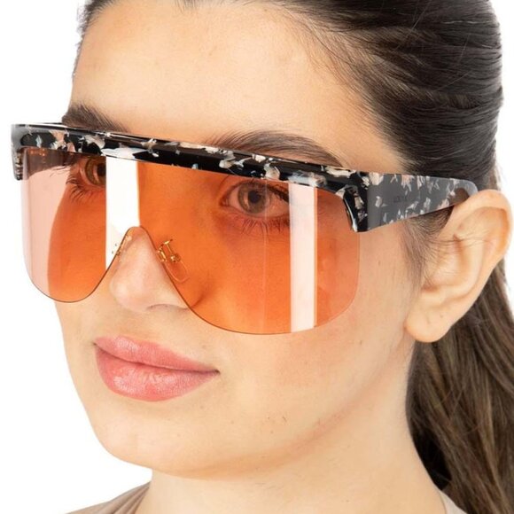 NEW LOEWE SUNGLASSES, OVERSIZED SHIELD EYEWEAR LOEWE, MASK SUNGLASSES LOEWE - Picture 1 of 4